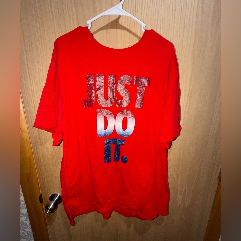 Nike Red 'Just Do It' Short Sleeve Tee